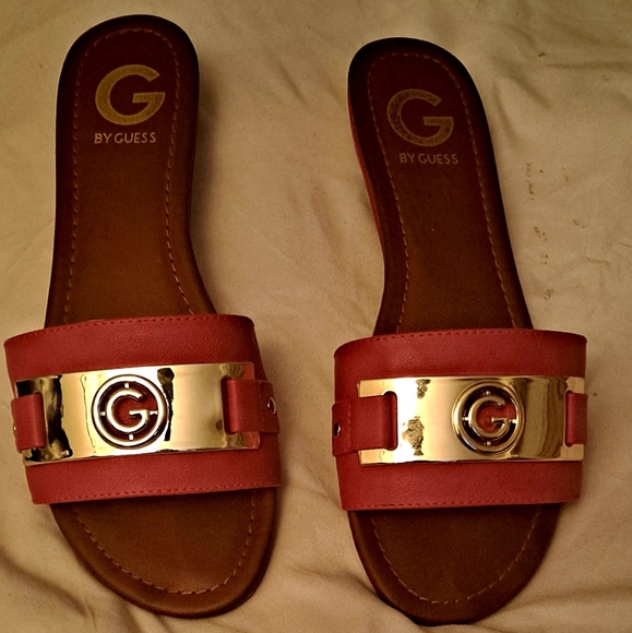 G by Guess Shoes - G by Guess Jeena Sandal Slides Slip-On w/Logo Strap - Like New